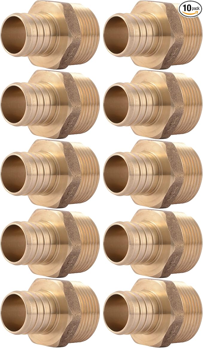 SharkBite 1 Inch Crimp MNPT Male Adapter, Brass Plumbing Fitting, PEX Pipe by SharkBite