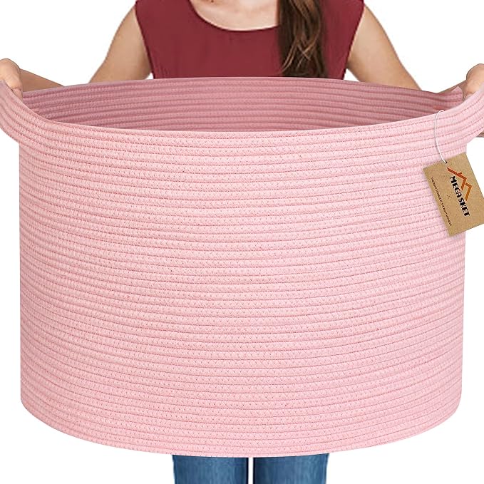 Extra Large Pink Basket, Blanket Storage by MEGASKET