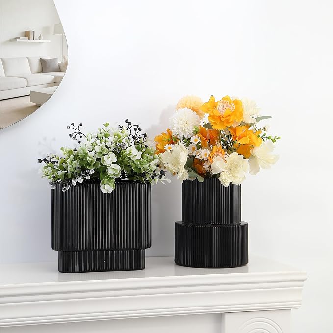 Black Glass Vases, Modern Vase for Tulips, Dining Table, Wedding Gifts - Image 5