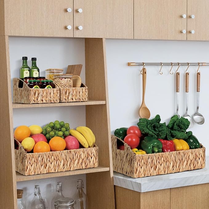 Pantry Baskets for Organizing, Wicker Basket Shelf Storage | Handwoven Pantry - Image 2