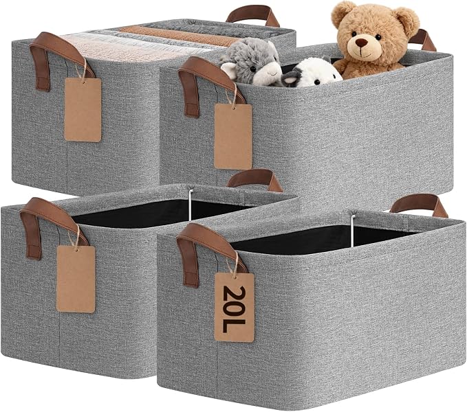 CHICVITA 4 Pack Fabric Storage Bins by CHICVITA