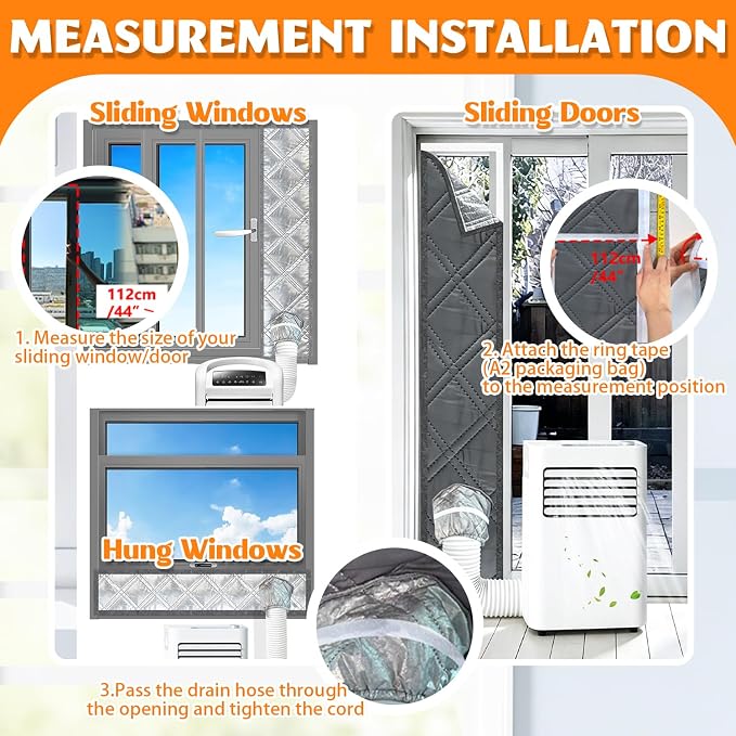 39" Sliding Door AC Vent Kit, 3-Layer Thickened Thermal Barrier | Thermal - Image 5