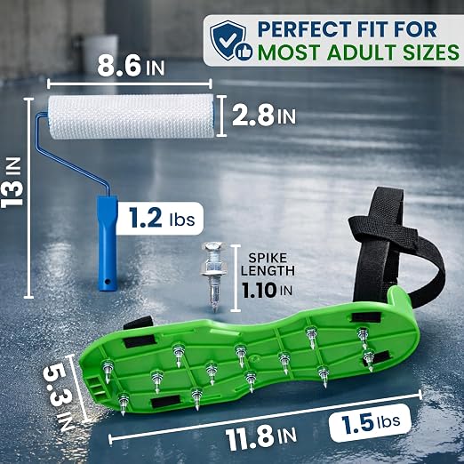 Epoxy Spike Shoes with 9-Inch Spiked Roller Fully Assembled Garage Floor - Image 7