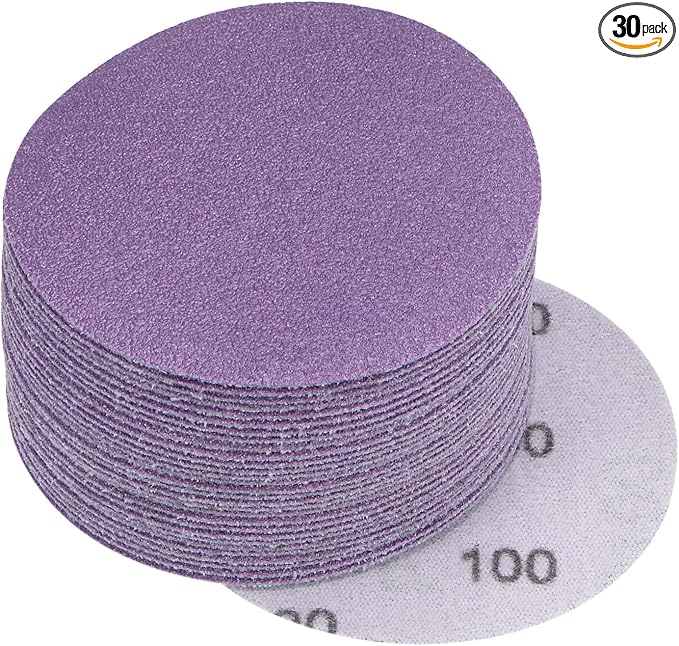 uxcell 30Pcs 3" Purple Sanding Discs 100 Grits Hook and Loop Sand Paper | by uxcell