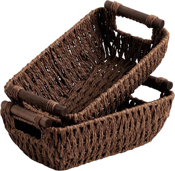 StorageWorks Small Baskets for Organizing, Woven Basket for Shelves | Wicker by StorageWorks