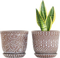 Gepege Ceramic Plant Pots, 6 Inch Indoor Planters by Gepege