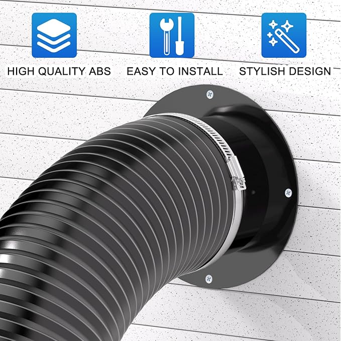 Hon&Guan Duct Connector Flange 6 Inch, Plastic 6 Inch Dust Collection Fittings - Image 2