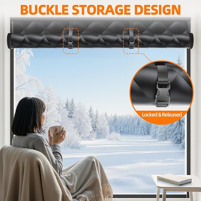 Window Insulation Kit for Winter 75"x79" Cold Weather Thermal Curtain - Image 6
