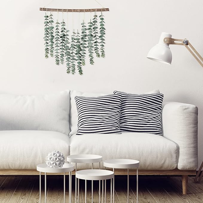 Sggvecsy 17.7‘’Eucalyptus Wall Hanging Artificial Eucalyptus Plant Fake - Image 6