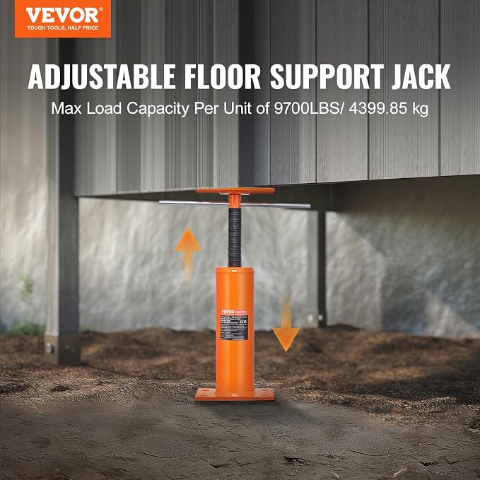 VEVOR House Floor Jack, 9700 lbs Max Load Capacity, Adjustable Support Beam - Image 2