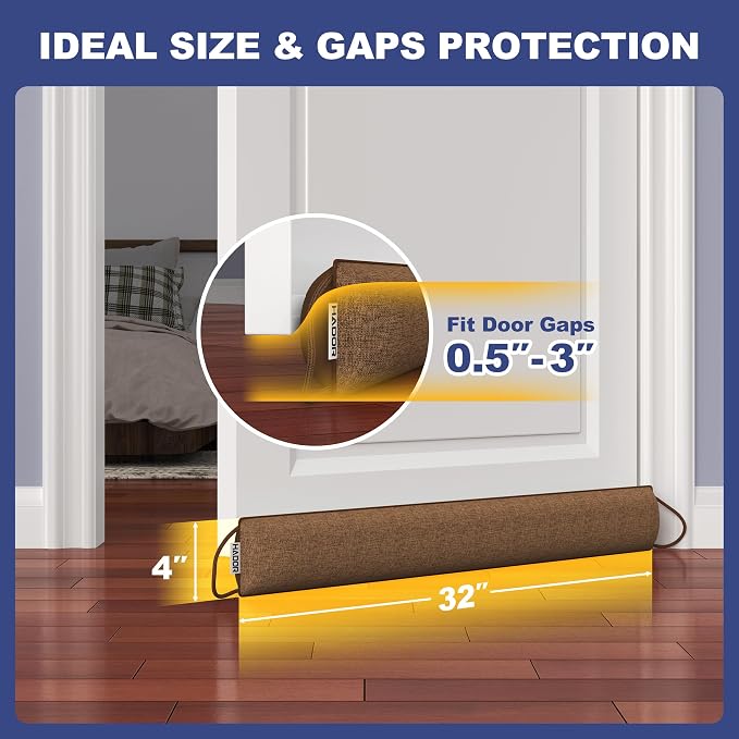 HADOR 32 in Weighted Door Draft Stopper, Doors Snake, Blocks Drafts, Cold Air - Image 3