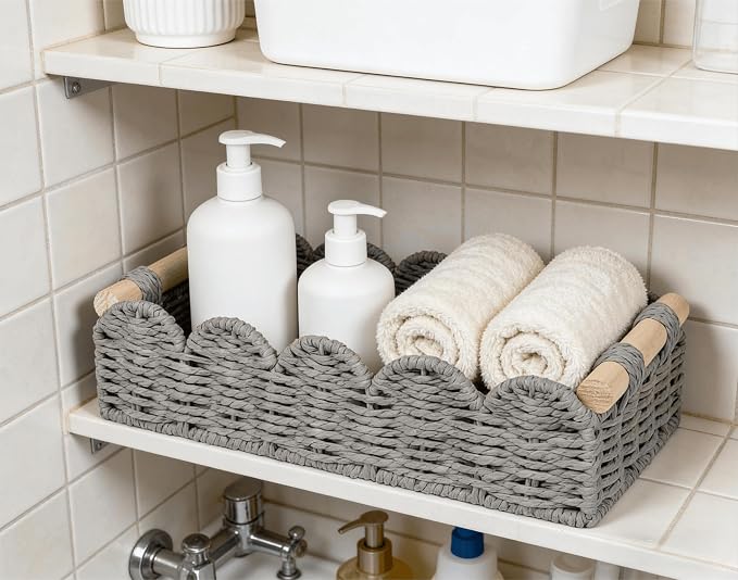 CubesLand Toilet Paper Storage Basket Organizer, Small Wicker Decor Basket | - Image 8