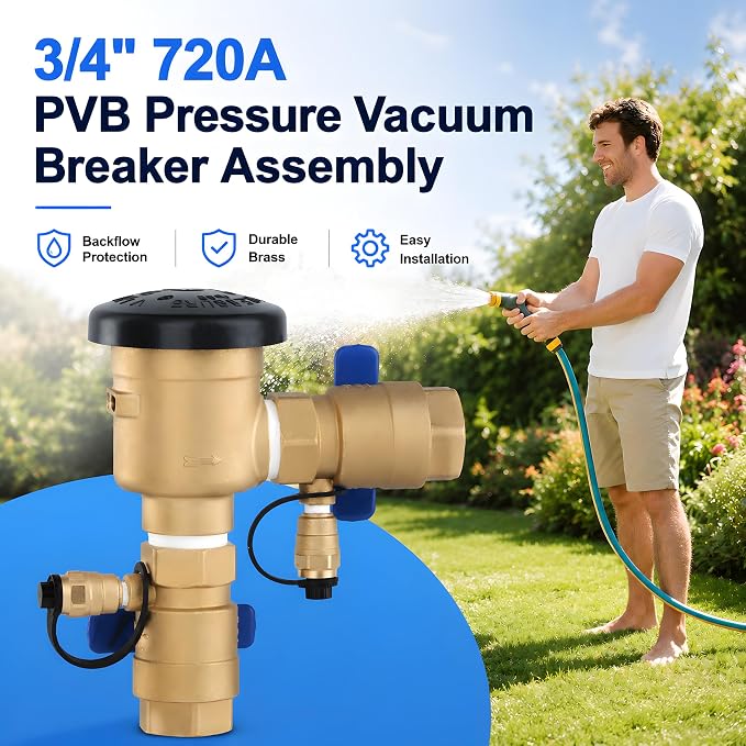 4 Pack 3/4 Inch Backflow Preventer, Pressure Vacuum Breaker Assembly, Heavy - Image 6