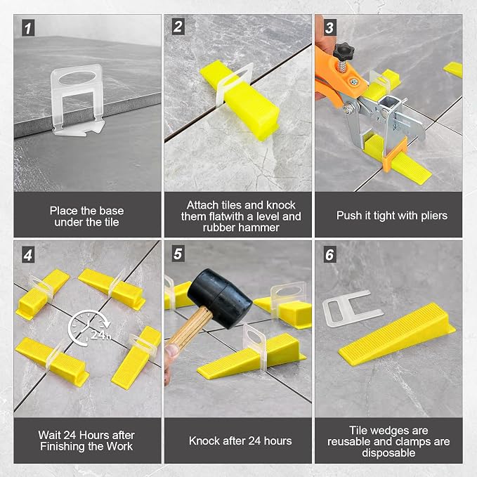 Storystore 4650pcs Tile Leveling System Clips 1/8 Inch Tile Spacers | Tile - Image 6