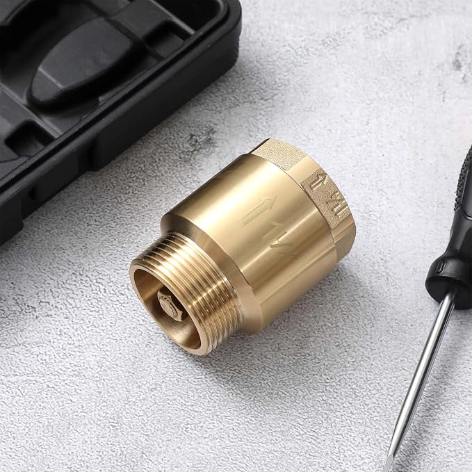 Zonon 1 Pcs 1-1/4 Inch Check Valve One Way Brass Non Return in Line Check Valve - Image 7