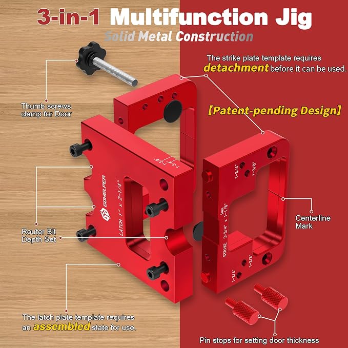 Door Latch and Strike Plate Mortise Tool - Image 2