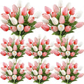 Janinka 150pcs Artificial Tulip Flowers Fake PU Tulips Faux Latex Bouquet by Janinka