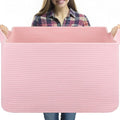 OIASKET 95L Extra Large Blanket Basket, Rectangle Nursery Blanket Storage by OIASKET