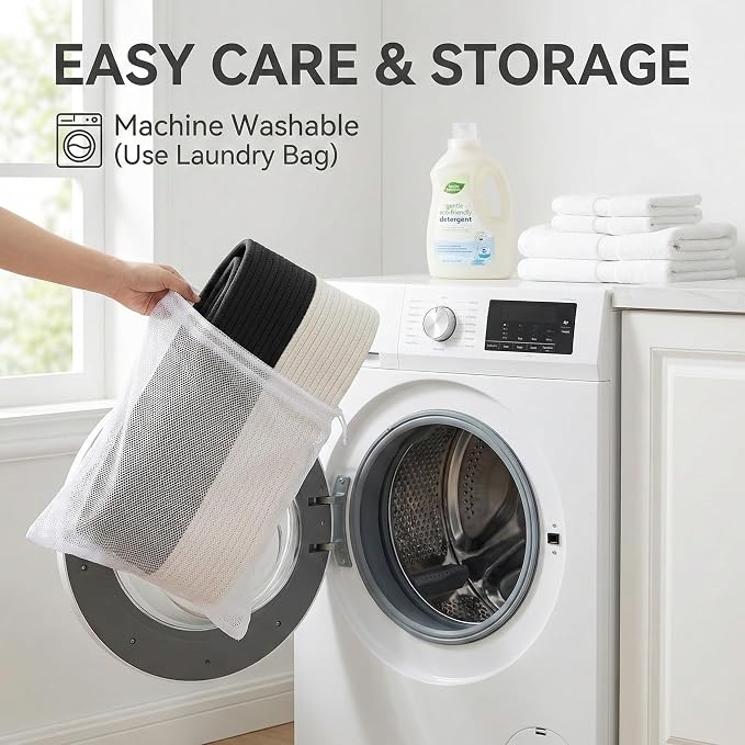 JMvicyroam 115L Extra Large Machine Washable Cotton Rope Blanket Basket | - Image 5