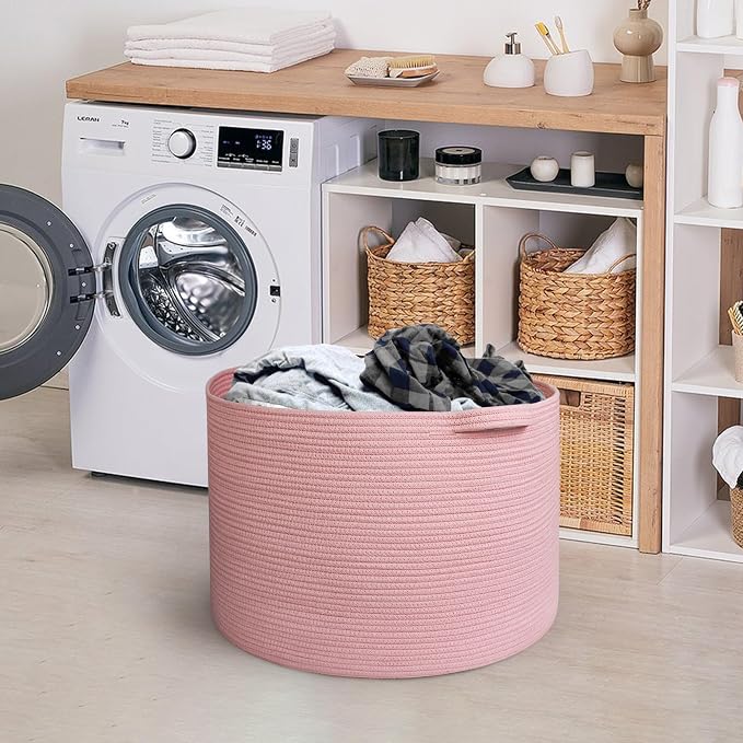 Extra Large Pink Basket, Blanket Storage - Image 7