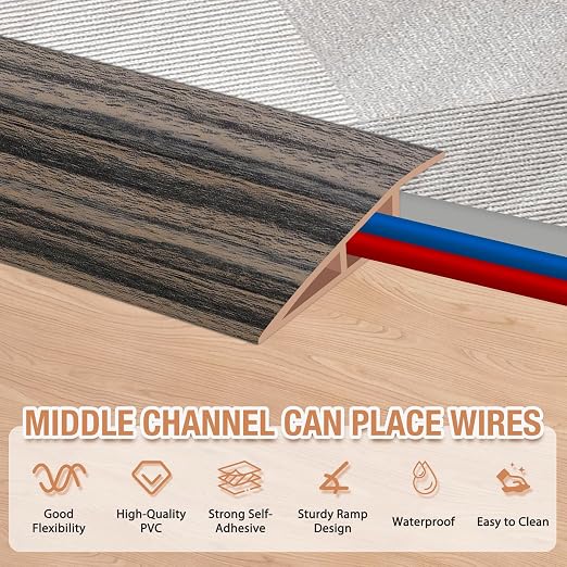 Floor Transition Strip Self Adhesive Vinyl Door Threshold Strip | Rubber - Image 3