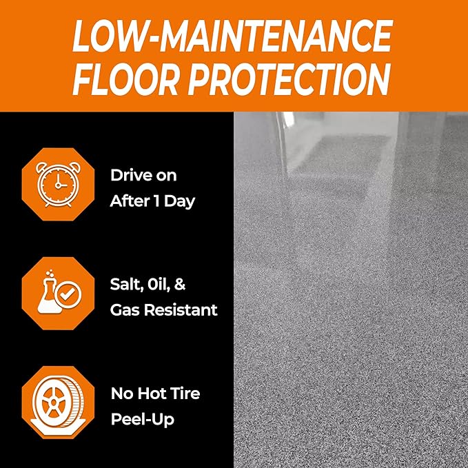 Epoxy Colored Sand Floor Paint, Marble Gray, 3 Gallon | Covers 110 Sq Ft - Image 2