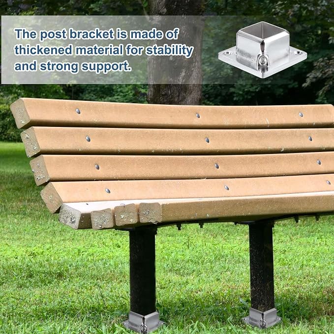 uxcell 3Pcs Square Post Base for 1x1 Posts Fittings, 3-5mmT Aluminum Alloy - Image 5