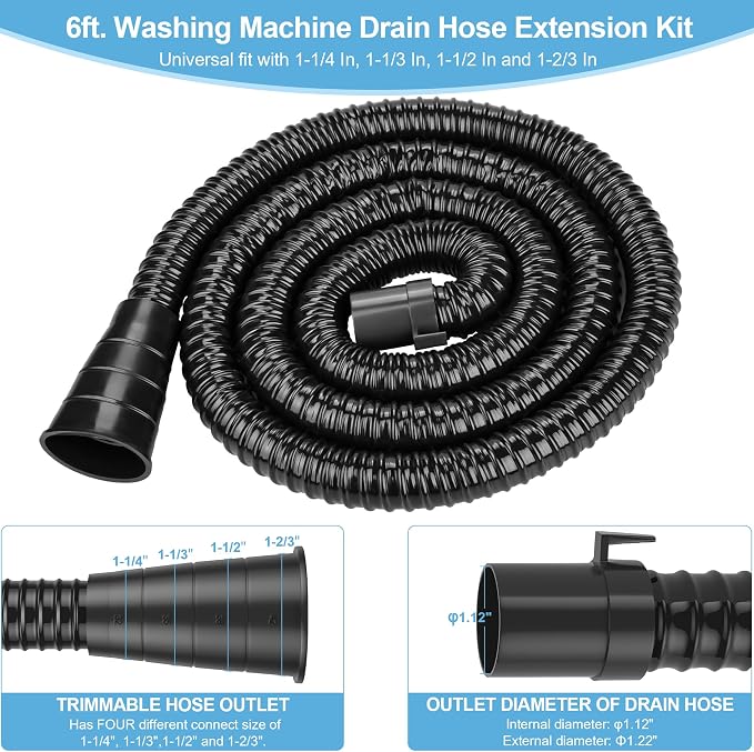 MyLifeUNIT Washing Machine Drain Hose Extension Kit, Universal Washer Drain - Image 3