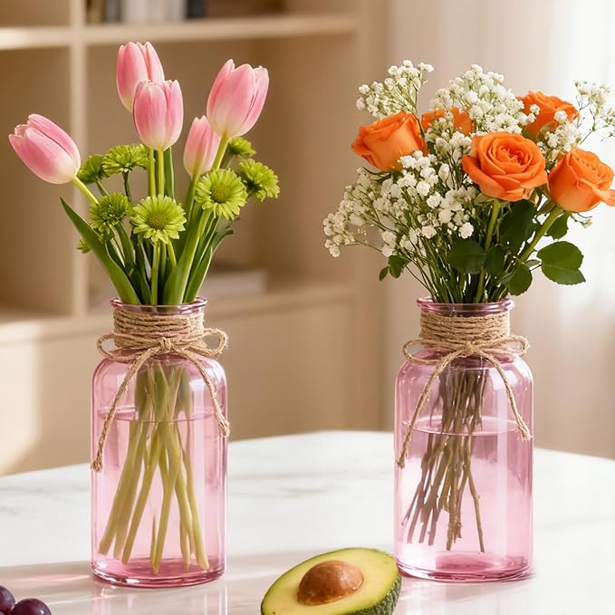 12 Pack Mason Jar Vases for Centerpieces, Wide Mouth Mason Jars - Image 4