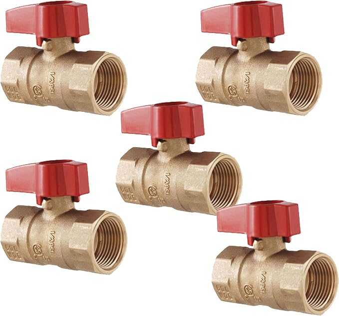 PROCURU 3/4-Inch FIP Straight Gas Ball Valve, Rust Resistant Brass, by PROCURU