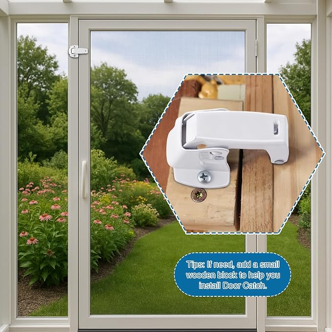 Dreyoo 4 Pack Screen and Storm Door Catch, 1-3/4 x 1-5/8 in, Zinc Plated - Image 7