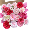 FACINOC Roses Artificial Flowers Pink Fake Flower Bulk by FACINOC
