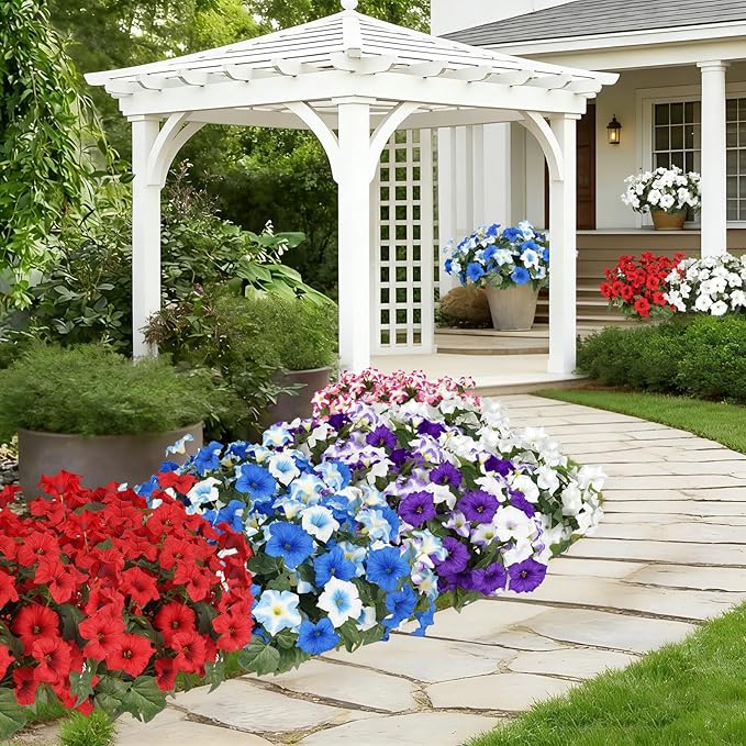 Artificial Flowers for Outdoors, Faux Morning Glory Spring Summer Decoration - Image 7