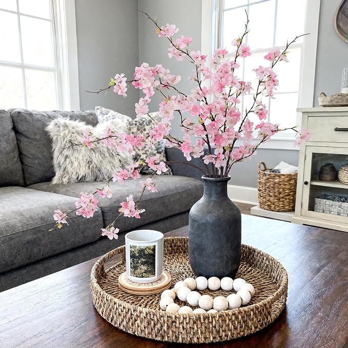 INXUGAO Artificial Cherry Blossom Branches Decor 6 PCS Fake Flowers Indoor | - Image 7