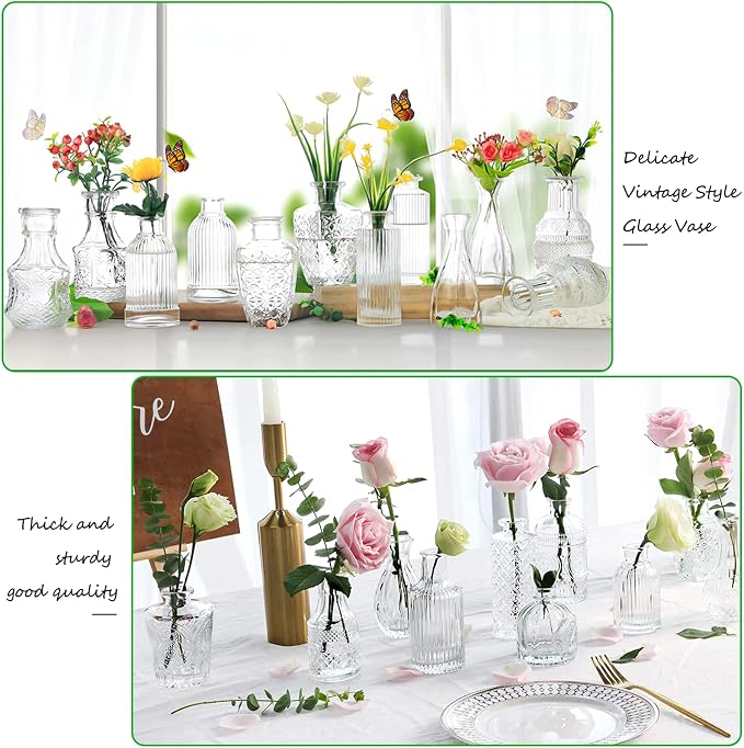 Glass Bud Vases -Set of 20 for Flowers, Small Clear Bud Vases in Bulk for - Image 4