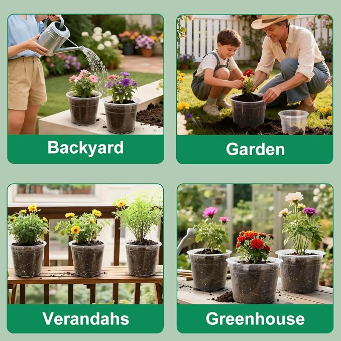 45 Pack 7/8/10 Inch Clear Nursery Pots - Image 7