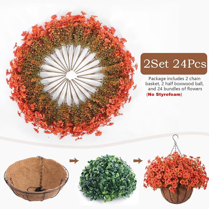 Hananona 24 Pcs Artficial Outdoor Flowers - Image 4