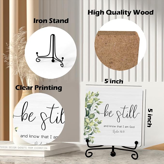 Home Decor, Farmhouse Be Still And Know That I Am God Shelf Decor - Image 2