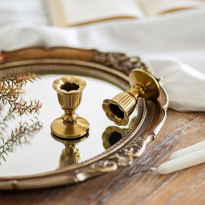 Vintage Candlestick Candle Holders Brass - Image 2