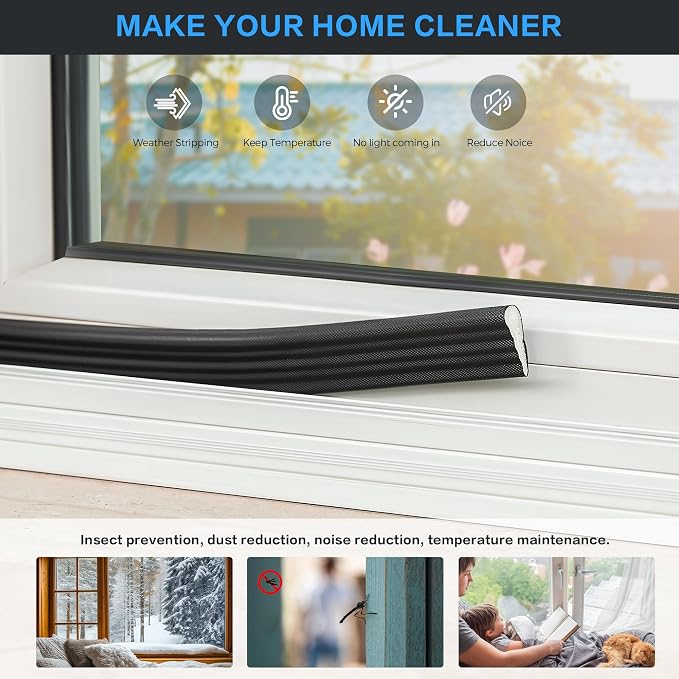 Weather Stripping Door Seal, 2 Rolls x 196 Inch Self-Adhesive Wedge, Fits - Image 5