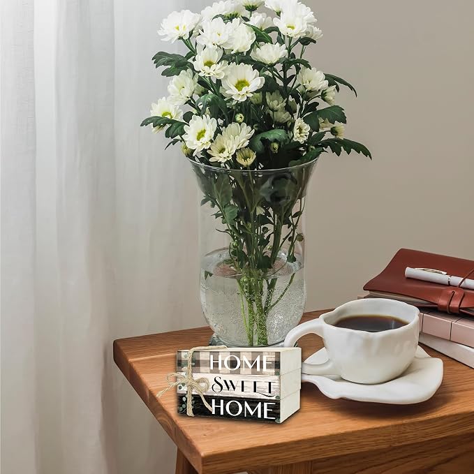 Mini Decorative Books For Home Decor, Small Wood Book Stack For Table Decor - Image 5
