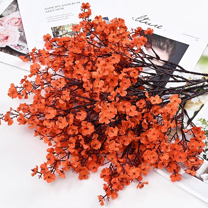5 Pcs Fake Fall Flowers, Real Touch Babys Breath Artificial Flowers, Full Baby - Image 7
