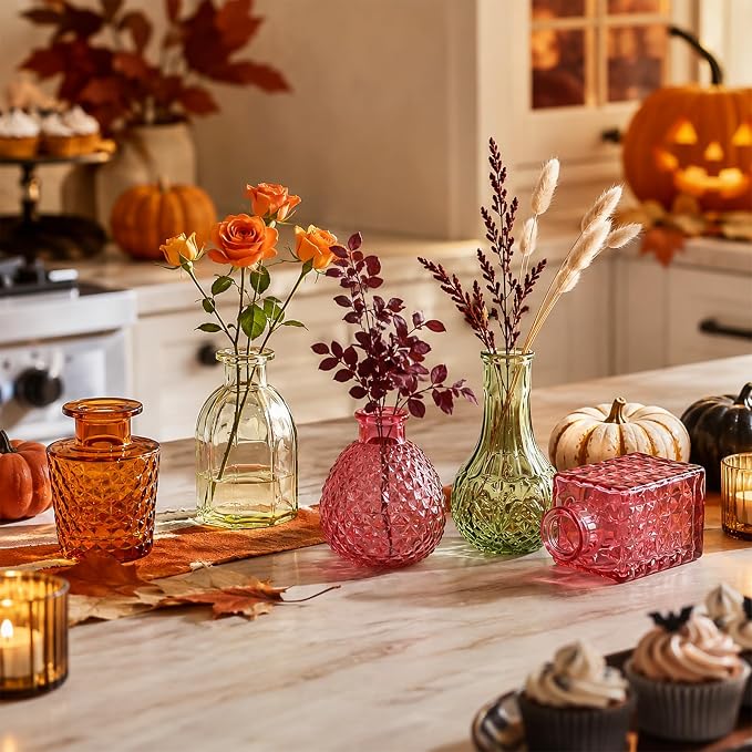UPBUD Colored Glass Bud Vases Set of 36, Fall Vases - Image 8