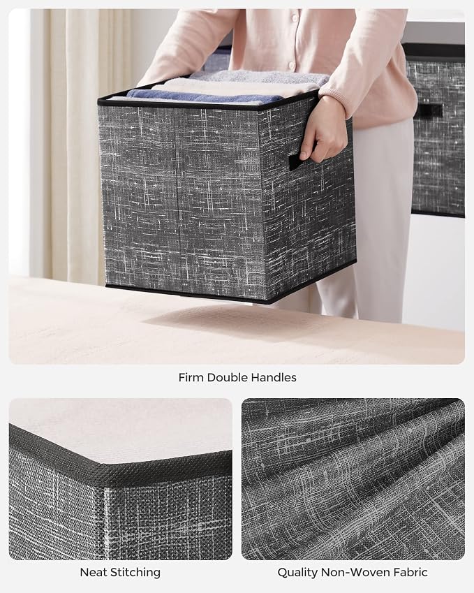 SONGMICS Storage Cubes, 13-Inch Foldable Closet Organizers | Non-Woven Fabric - Image 5