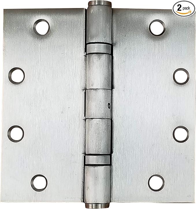 Heavy Duty Ball Bearing Door Hinges Satin Nickel 6 Inch Square 2-Pack by HingeOutlet