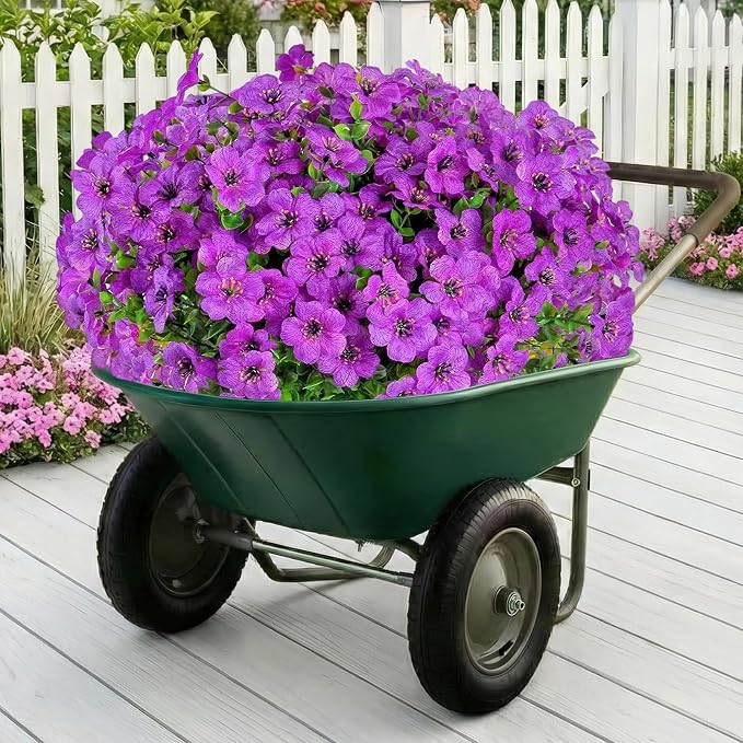 13 Bundles Artificial Flowers for Outdoors Spring Decoration | Silk Realistic - Image 3