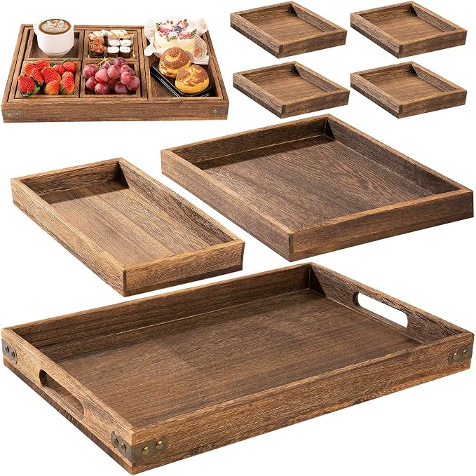Rustic Wooden Serving Trays by Hanber