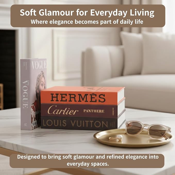 4 Pcs Decorative Books | Faux Glam Coffee Table & Shelf Decor | Glamorous - Image 8