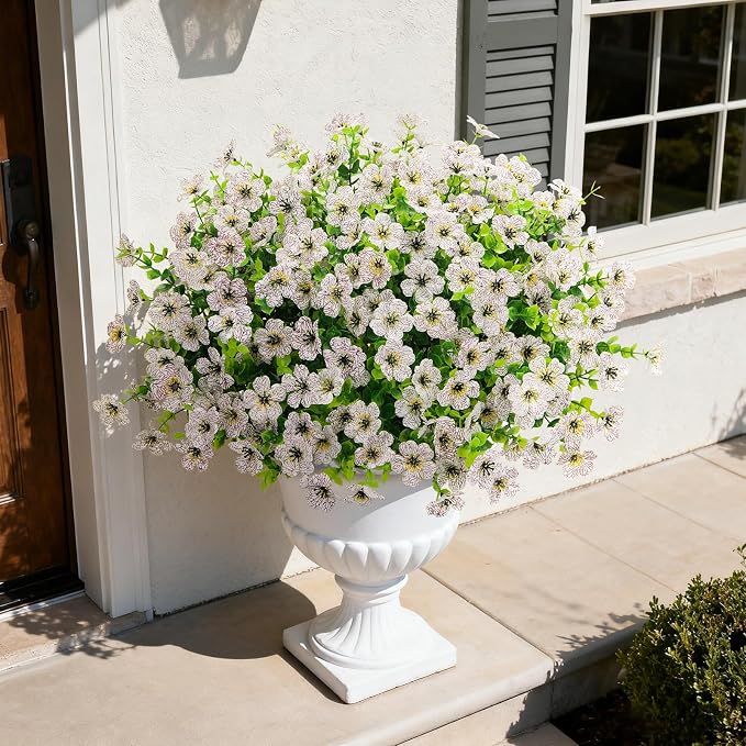12 Pcs Artificial Flowers for Outdoors Decorations, UV resistant, faux plastic - Image 3