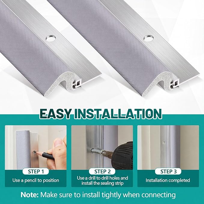 Yuntau 5 Pcs Screw on Door Weather Stripping 42" 36" Exterior Door Weather - Image 5